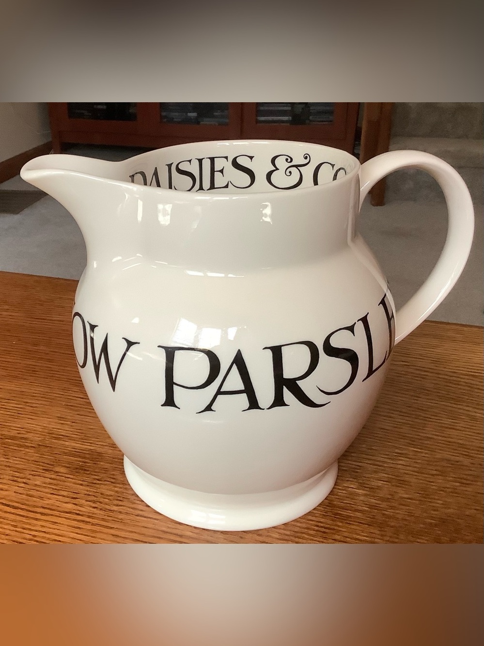 Emma Bridgewater Pottery Black Toast & Marmalade 6 Imperial pint Pitcher Jug